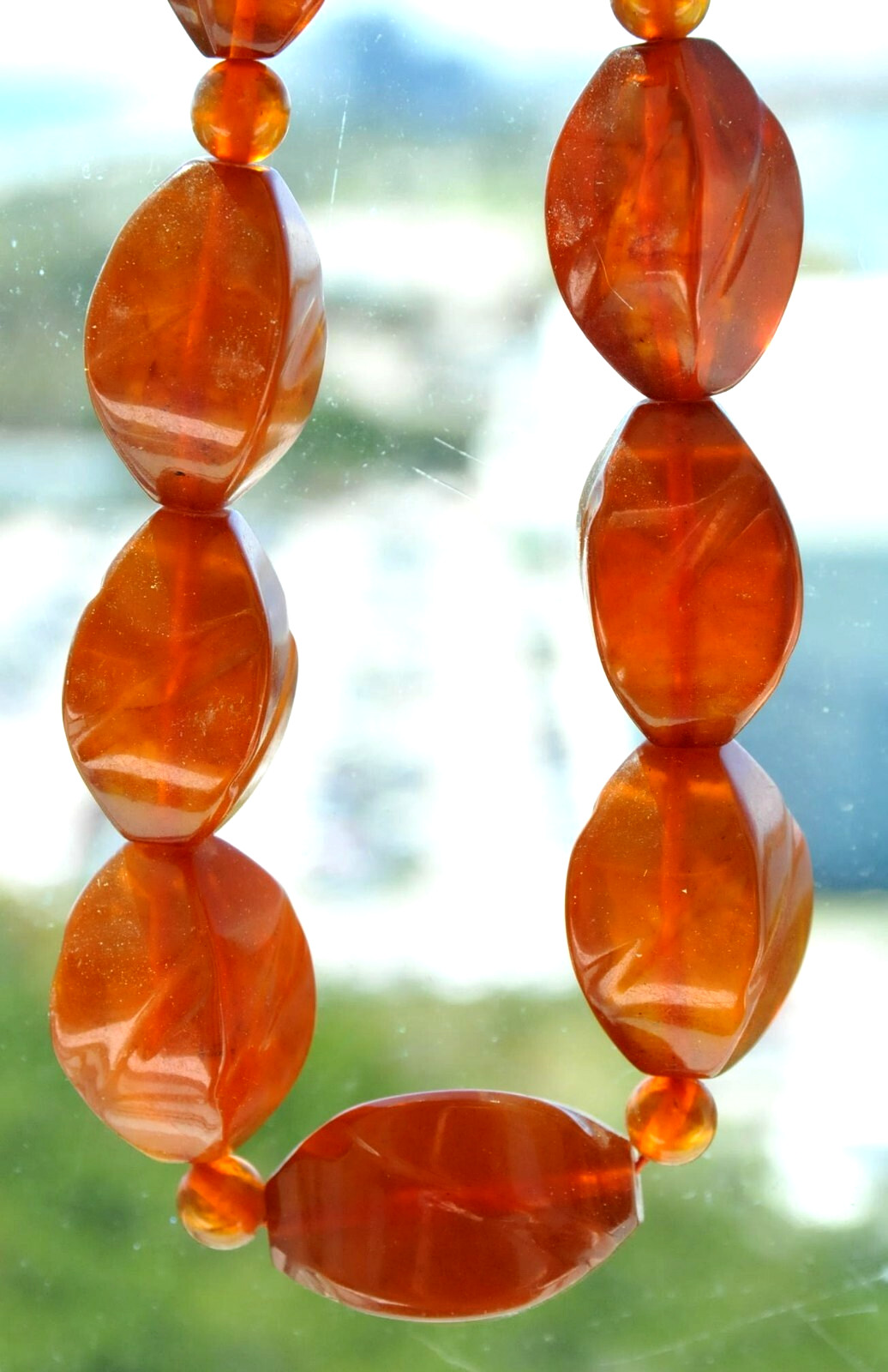 ✅51 cm =75gr RUSSIAN SOVIET BALTIC AMBER BEAD NECKLACE 琥珀 BRACELET STONE PENDANT