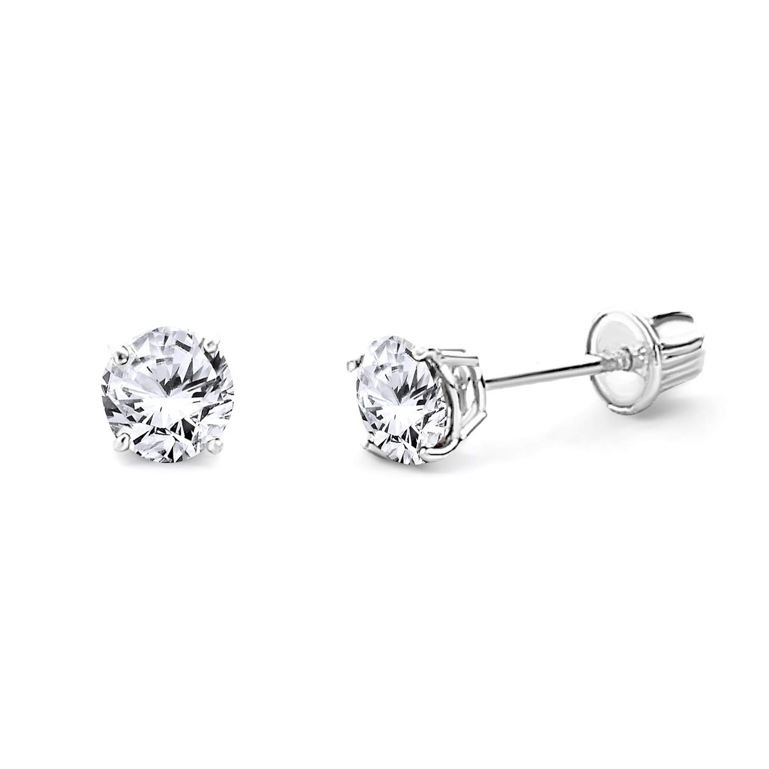 14k REAL Yellow/White Gold 2mm, 3mm, 4mm, 5mm, 6mm, 7mm, 8mm Round Solitaire …