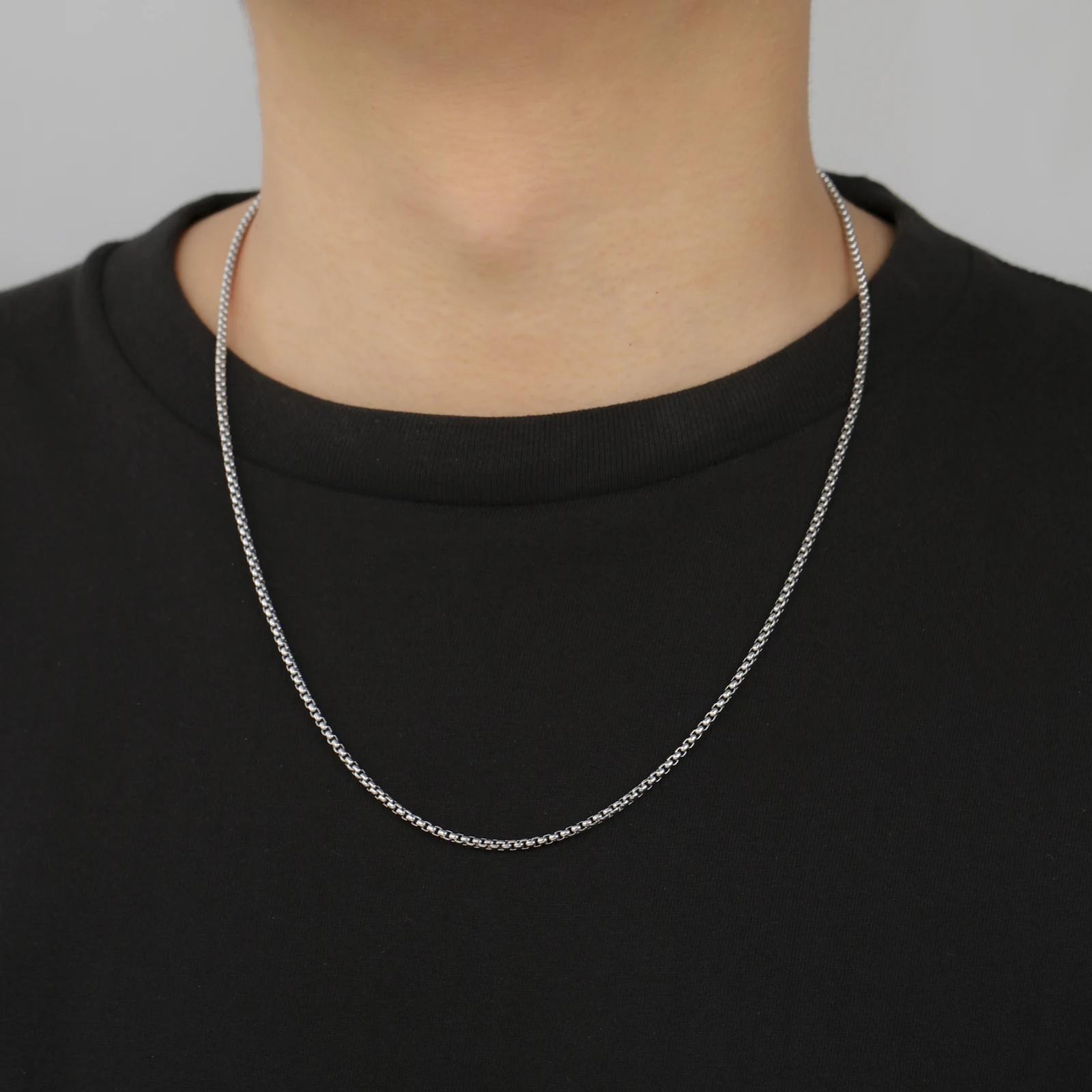 Men’s Stainless Steel Box Chain Necklace Thick Punk Style Fashion Jewelry Gift