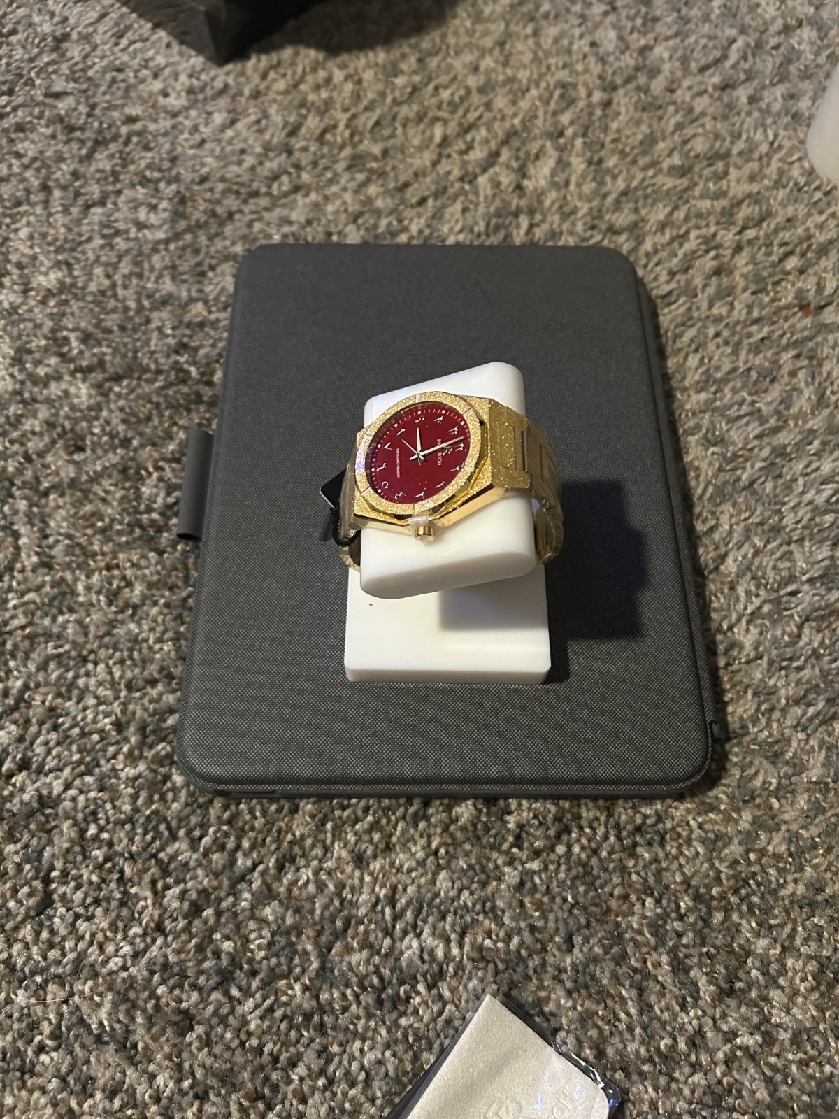 Paul Rich 43mm Frosted Gold, Red Arabic Dial, Brand New w/ B&P