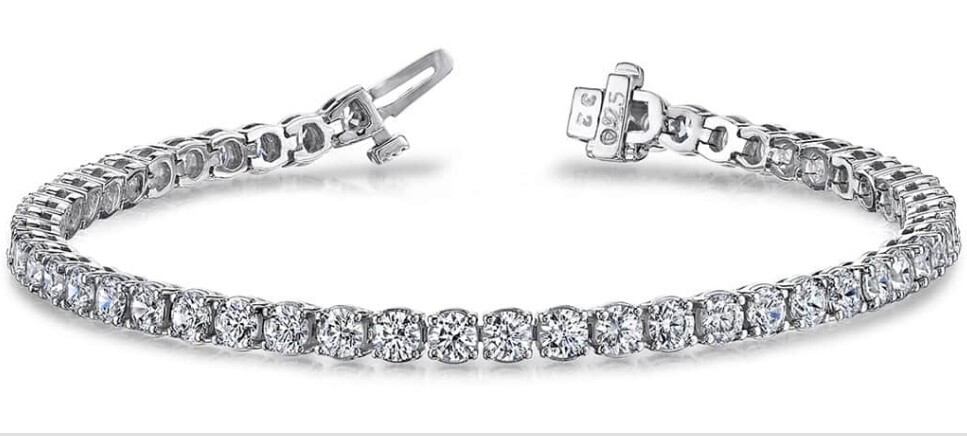 17 carat Round Diamond Tennis Bracelet 14k white Gold 34 x 1/2 ct GIA D-E VS2
