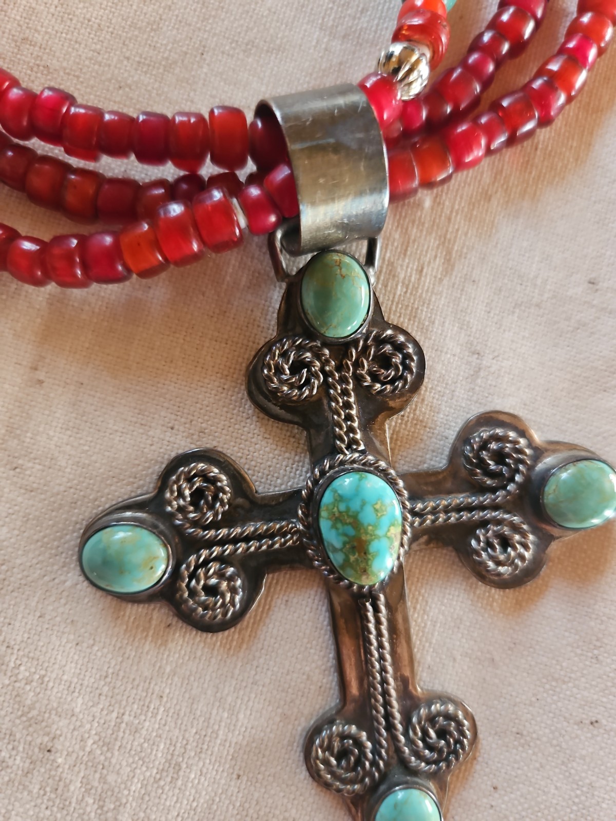 J.Wright Cross Beaded Necklace