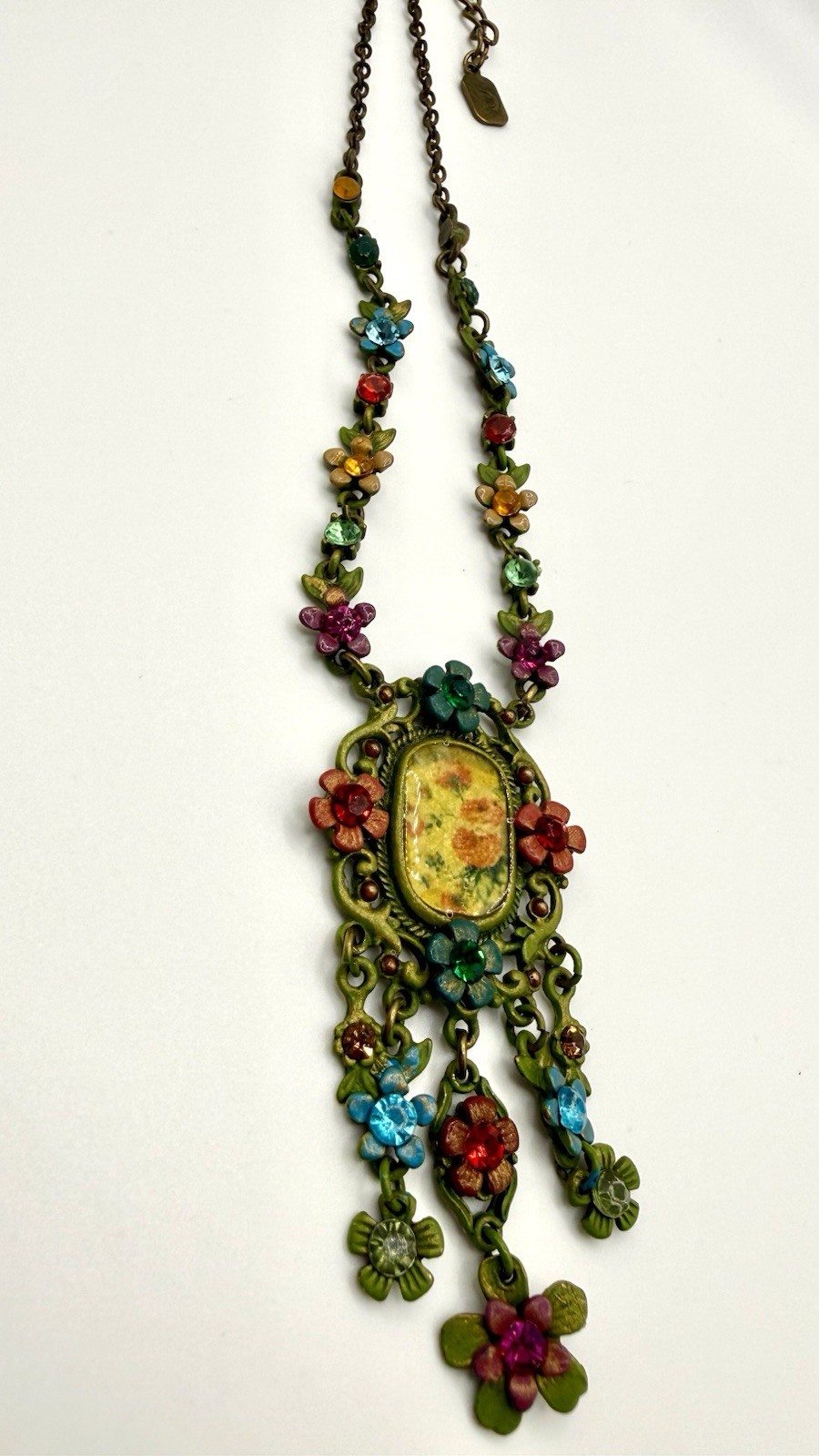 You & I Neo-Victorian Enamel Picture Necklace 18”