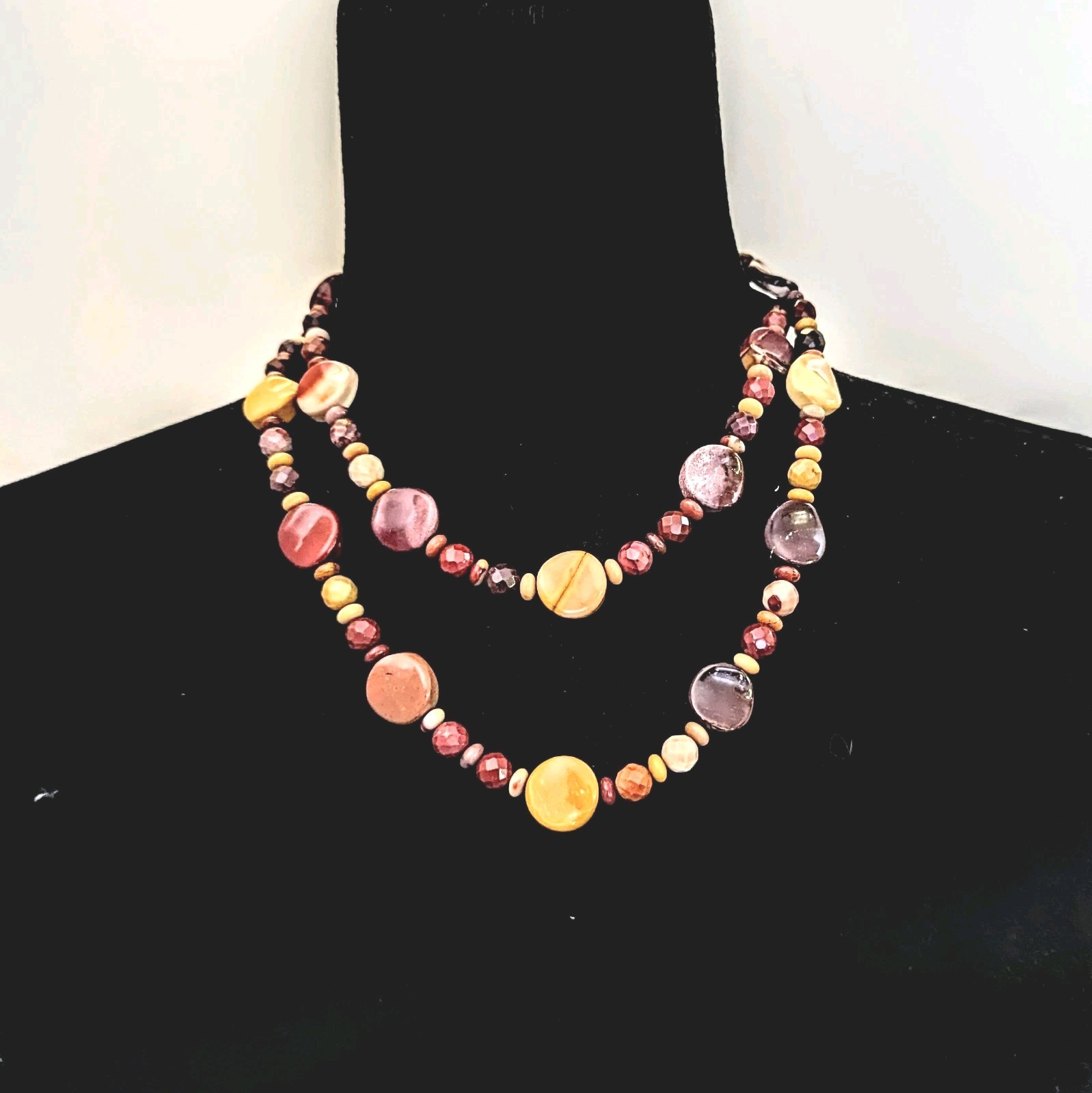 Mine Finds By Jay King Multi Gemstone Agate Jasper Sterling Silver Necklace 36″