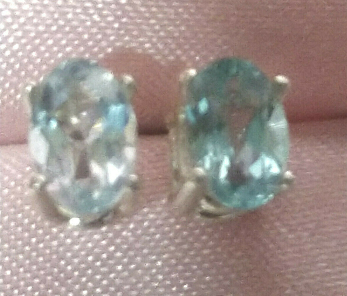 6mmX4mm OVAL APATITE STUDS – SET IN .925 STERLING SILVER-