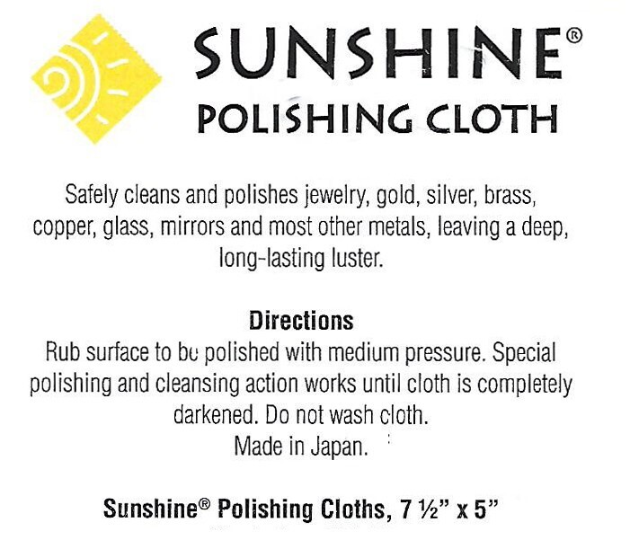 Sunshine Polishing Cloth (Large 7,5’’x5’’) – Jewelry Cleaning Cloth