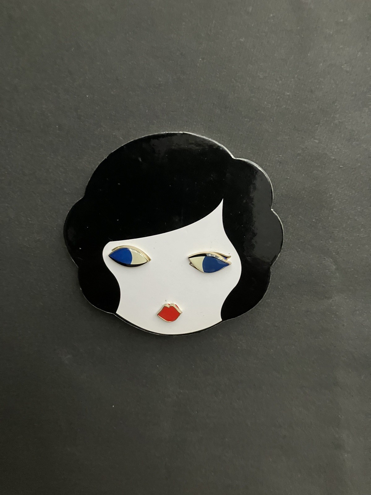 LULU GUINNESS Lulu Doll Face 3 Pin Badge Set New