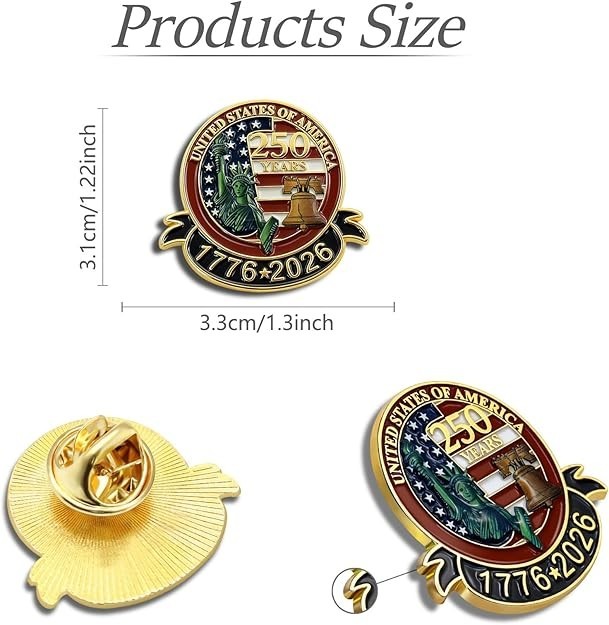 USA 250th Anniversary United States American Patriotic *PREMIUM GRADE* Lapel Pin