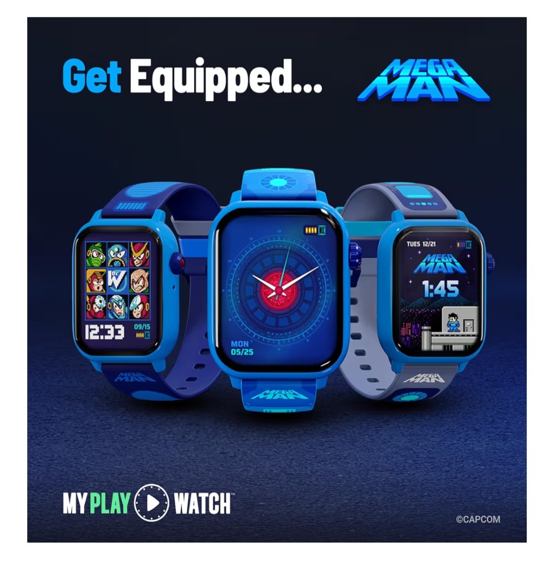 Mega Man Digital Gaming Watch Classic & Arcade Modes Extra Band Included