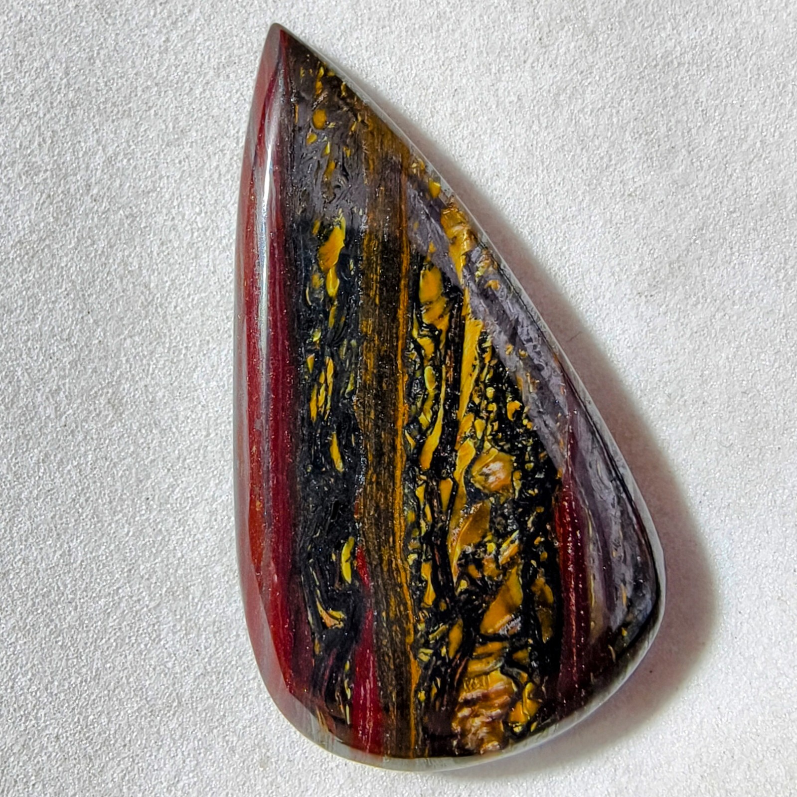 56 Cts Natural Iron Tiger Eye Cabochon Gemstone For Jewelry 42.9×23.3×5.7 MM