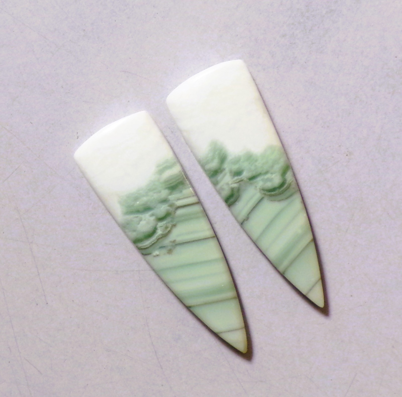 20.50 Cts Natural Saturn Chalcedony Cabochon Match Pair Gemstone 34X11.4MM DE-26