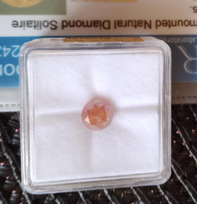 1.29ct NATURAL LOOSE Round Brilliant Cut DIAMOND, Orangish Grey, IGR Report