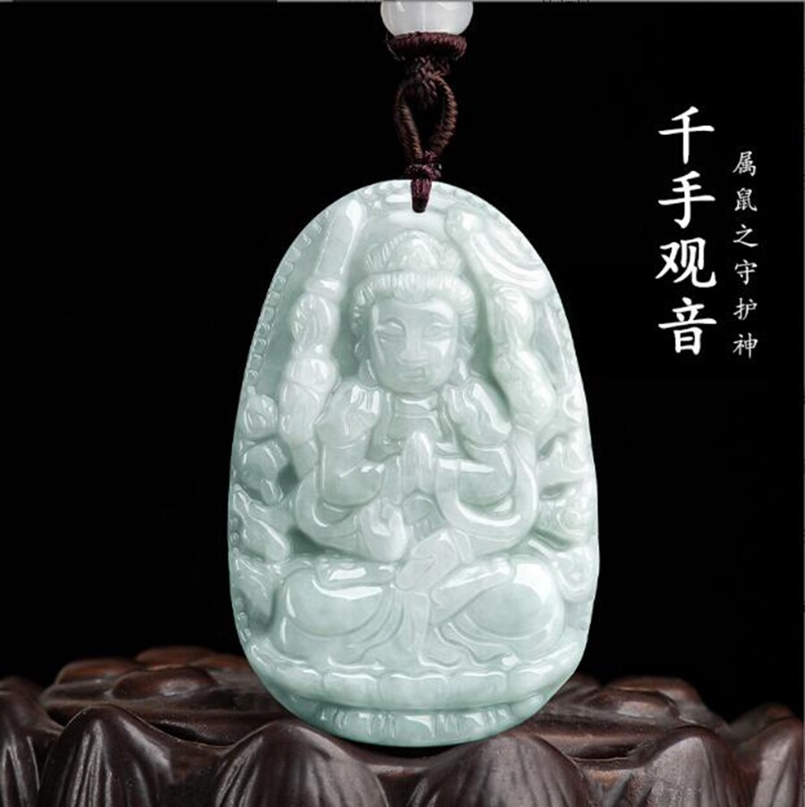 Certified Natural Jade jadeite Zodiac Eight Guardian Gods Pendant Amulet