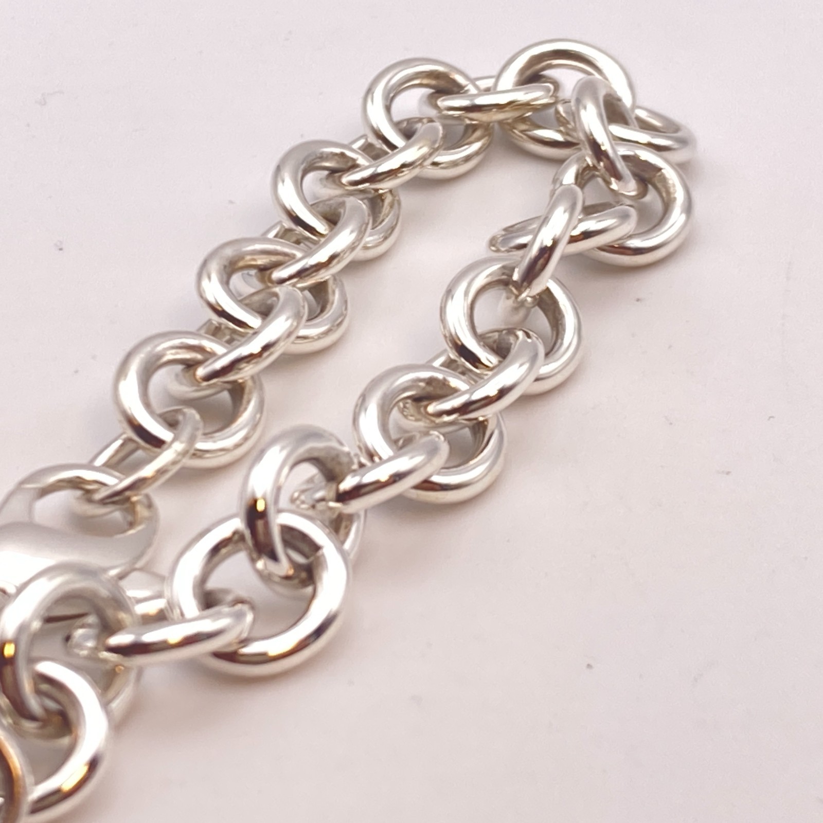 Tiffany & Co. Return to Heart Tag Chain Bracelet 925 Silver 6 1/2″ 33.6g