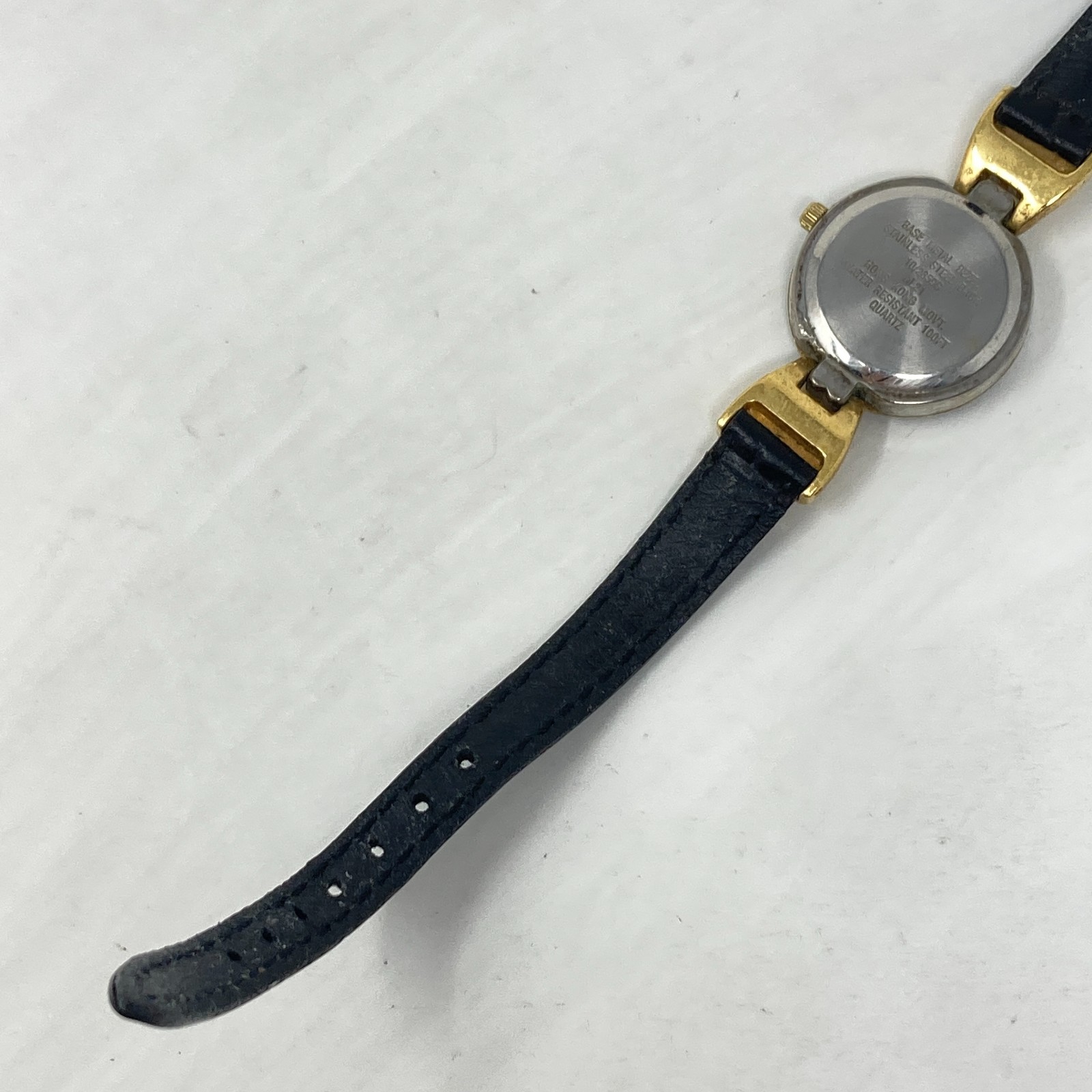 Vtg Anne Klein II Watch Women 24mm Gold Tone MOP Black Classic New Battery 8″