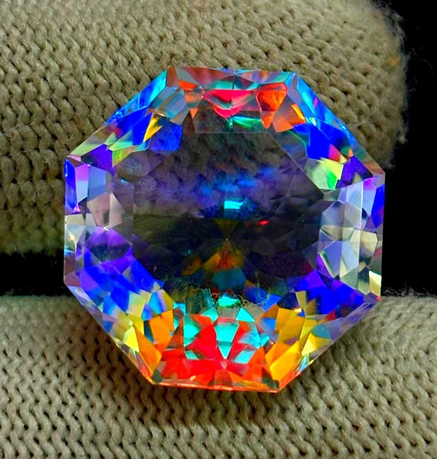 Rainbow Color Octagon Cut 100 Ct Natural Mystic Topaz Loose Gemstone