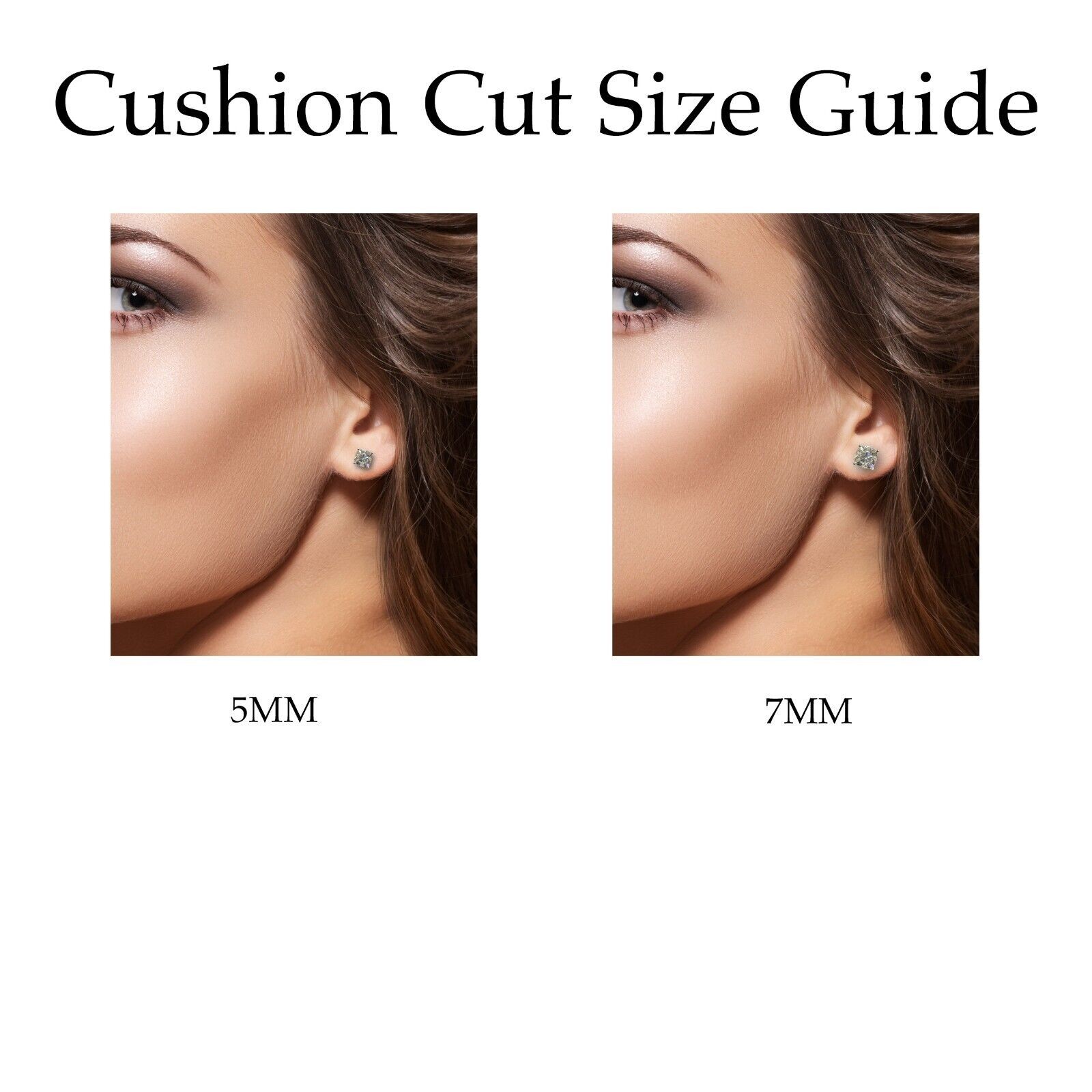 Cushion Cut Moissanite Stud Earrings Certified VVS1 – 925 Silver or 14K Gold