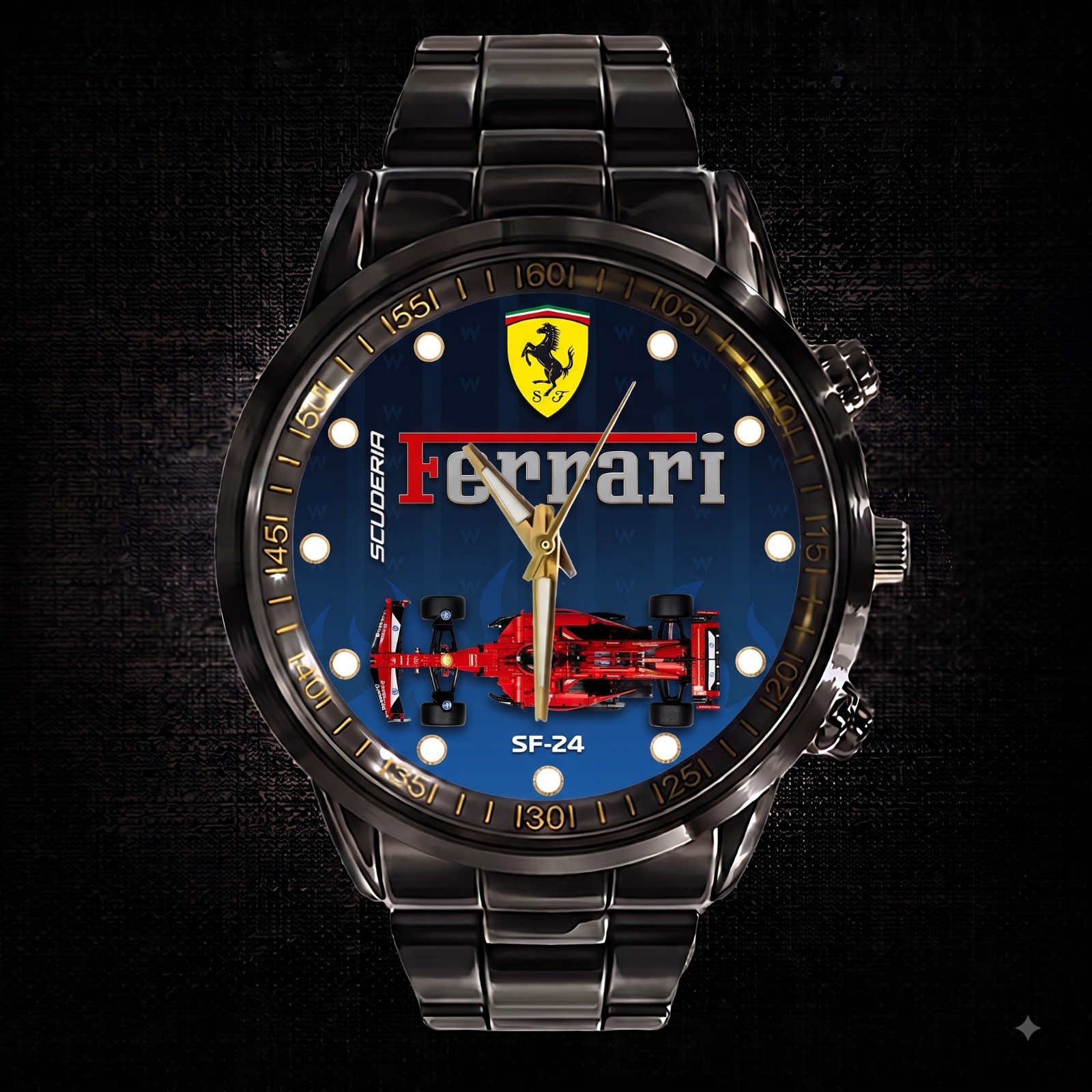 Personalized Ferrari Italian Racing Stainless Steel Watch Motorsport Gift