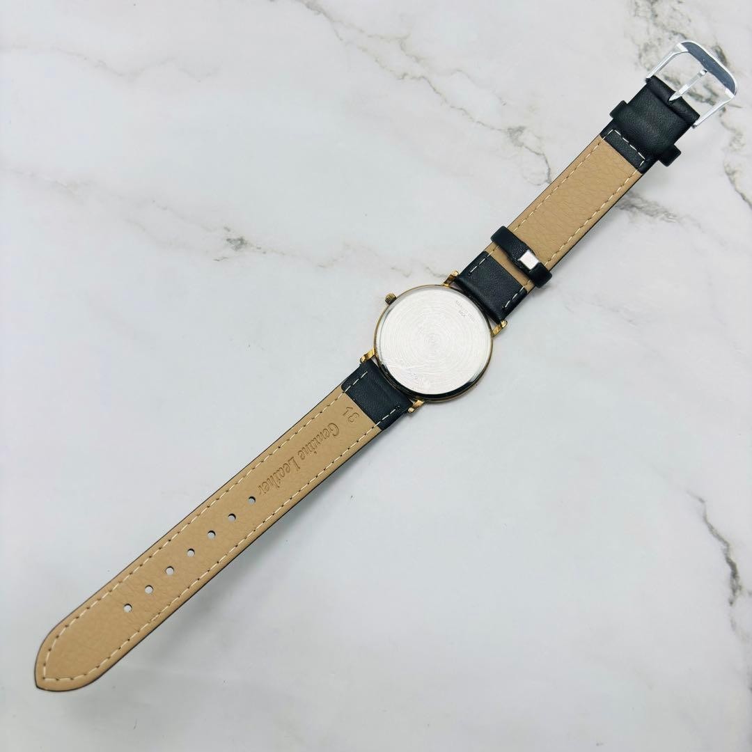 Longines Presence 7240 Vintage Men Watch Quartz Gold Dial 34mm New Battery Japan