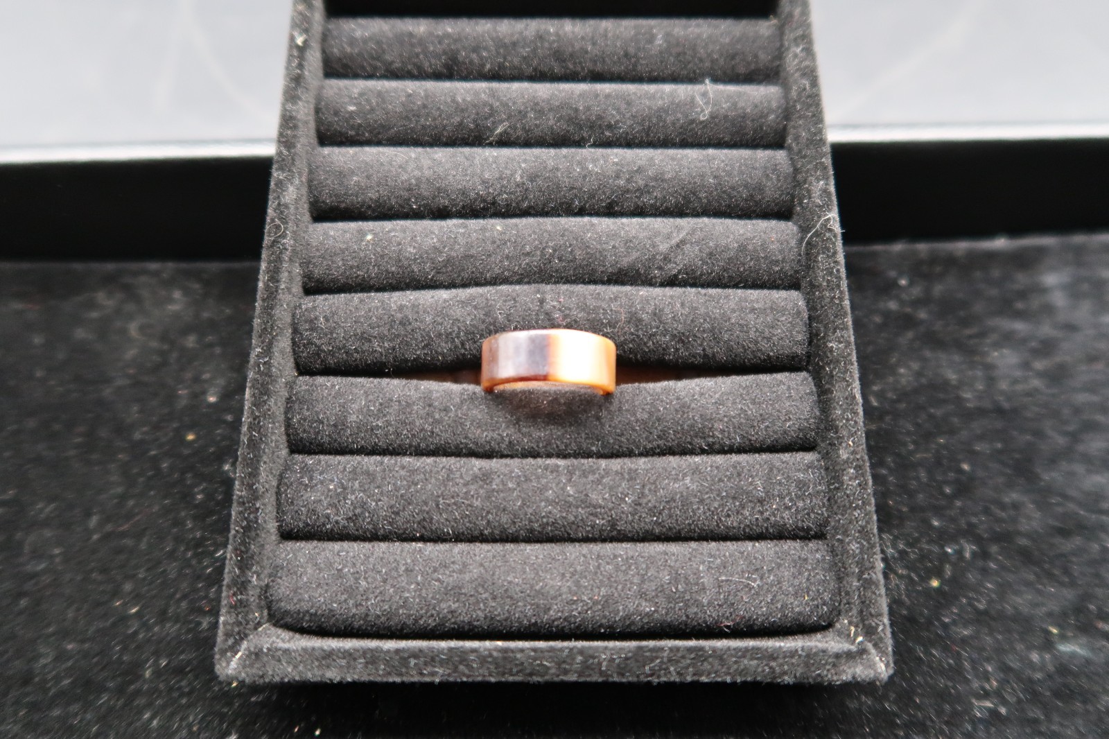 Vtg Brown & Cream Tortoise Shell Ring Lucite Plastic Resin Size 6