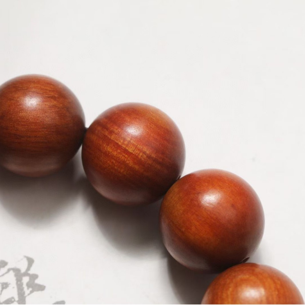 Blood Dragonwood Bracelet 20mm Buddhist Prayer Bead Bracelet for Men and Women