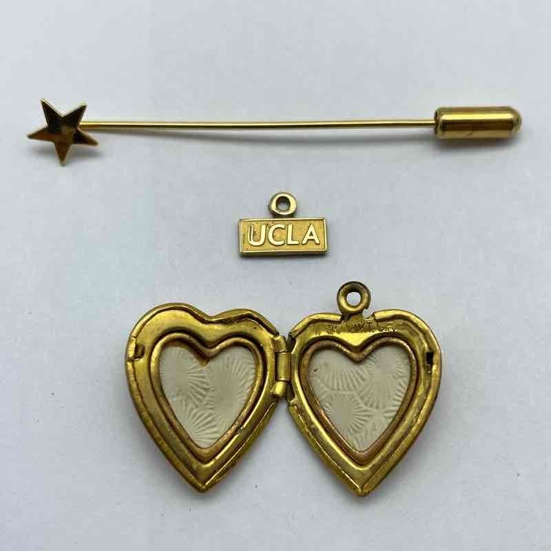 Vintage 12K Gold Filled Pearl Necklace Heart Locket Stick Pin Lot 8 13.6g