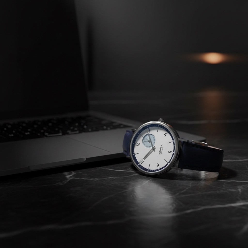 TOPHILL Bauhaus Quartz Watch — Minimalist Ultra-Thin Case, Slate & Crown