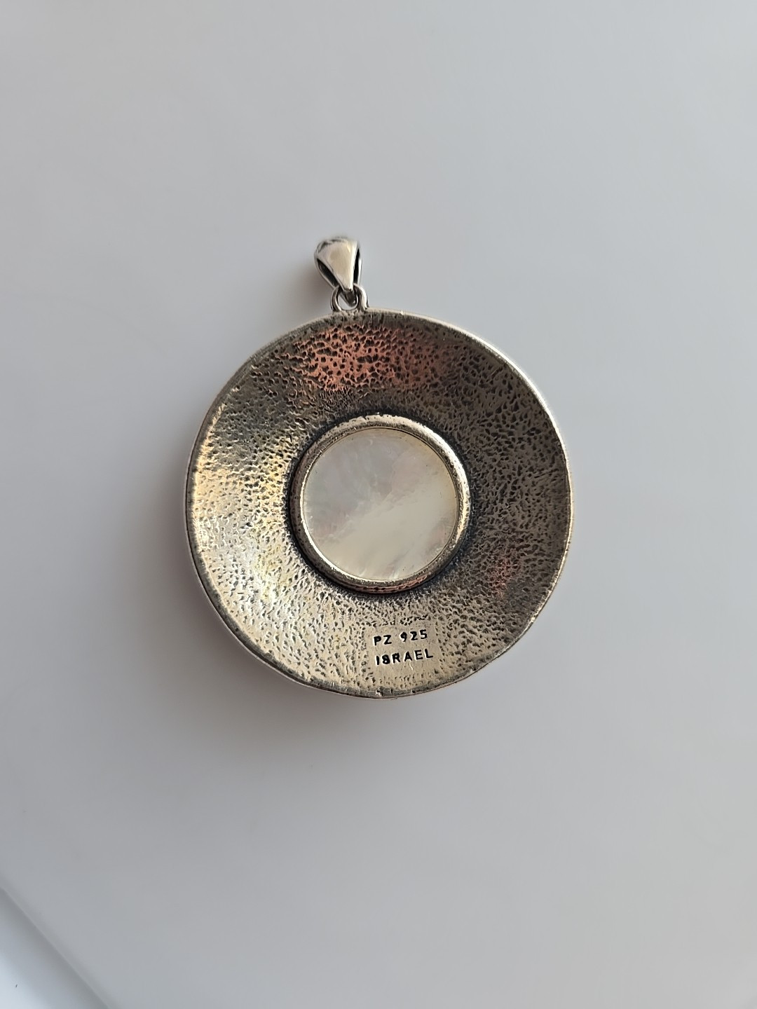 PAZ CREATIONS ISRAEL STERLING SILVER MOP PENDANT