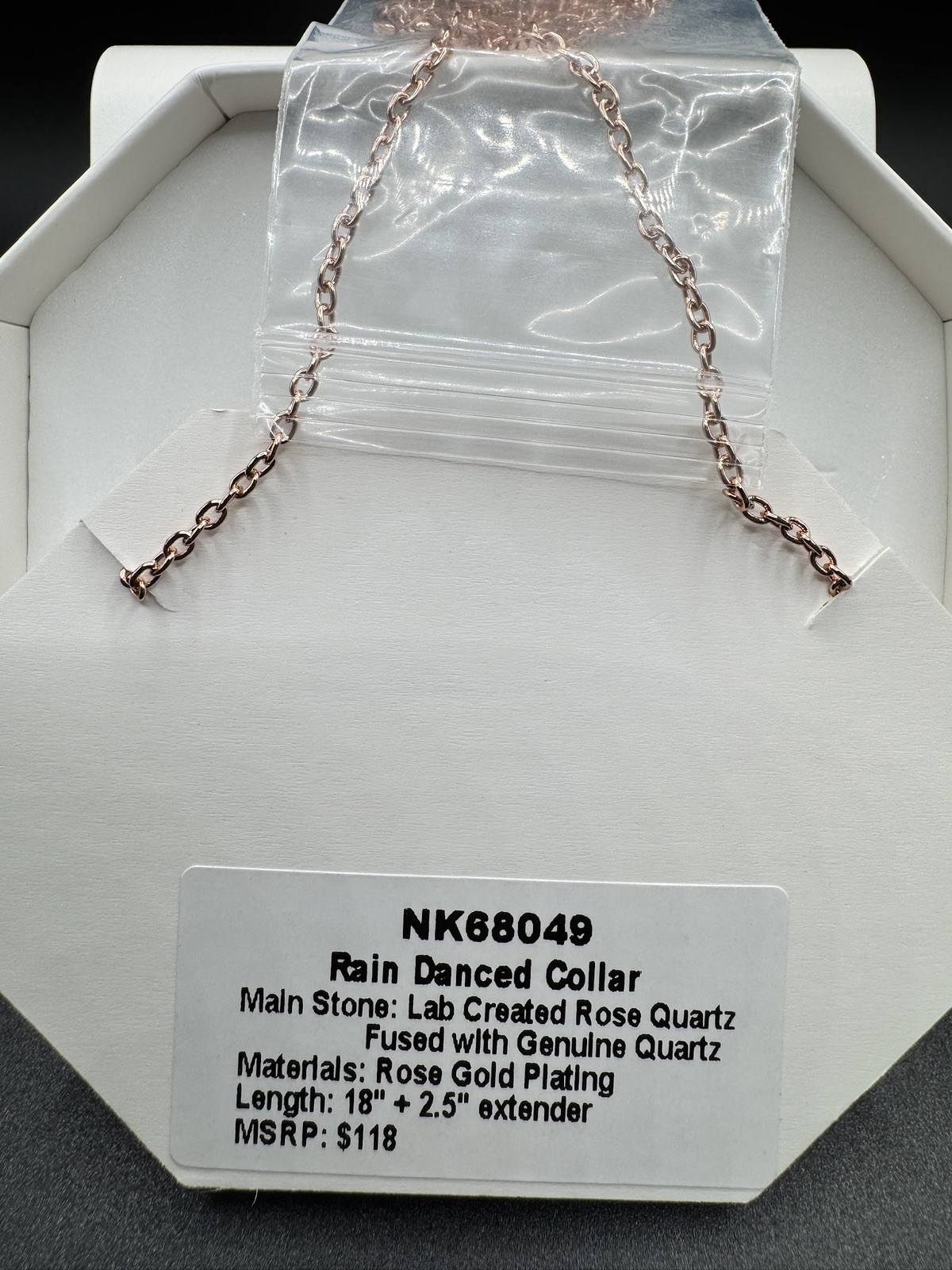 Bomb Party Necklace NK68049 RAIN DANCED COLLAR Rose Quartz/Rose Gold