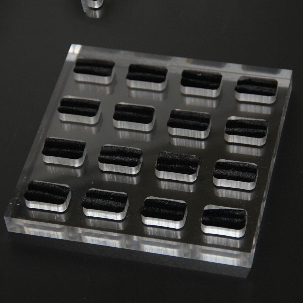 2x Acrylic Ring Display Stand Rings Support Rack Jewelry Retail Holder Organizer