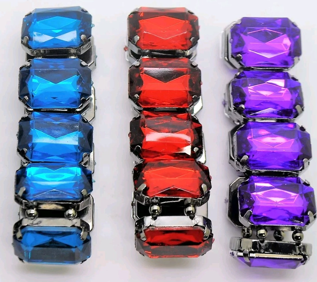 WB06 Color acrylic stone fashion jewelry stretch bracelet lot 3 color