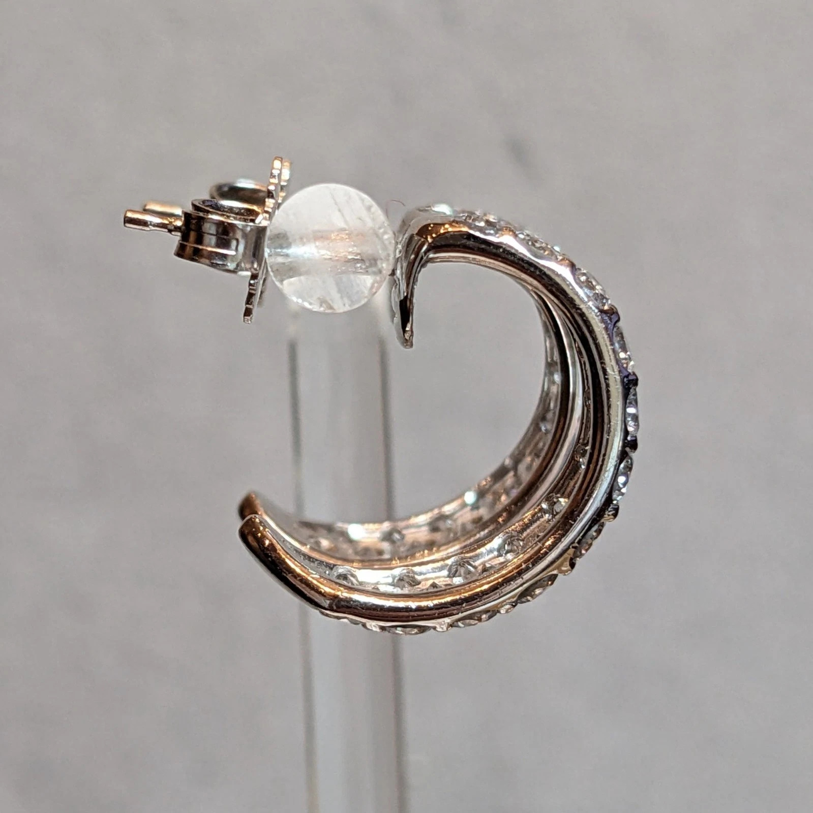 4 CT Round F-VS1 Lab Grown Diamond Women Engagement Stud Earrings 14K White Gold
