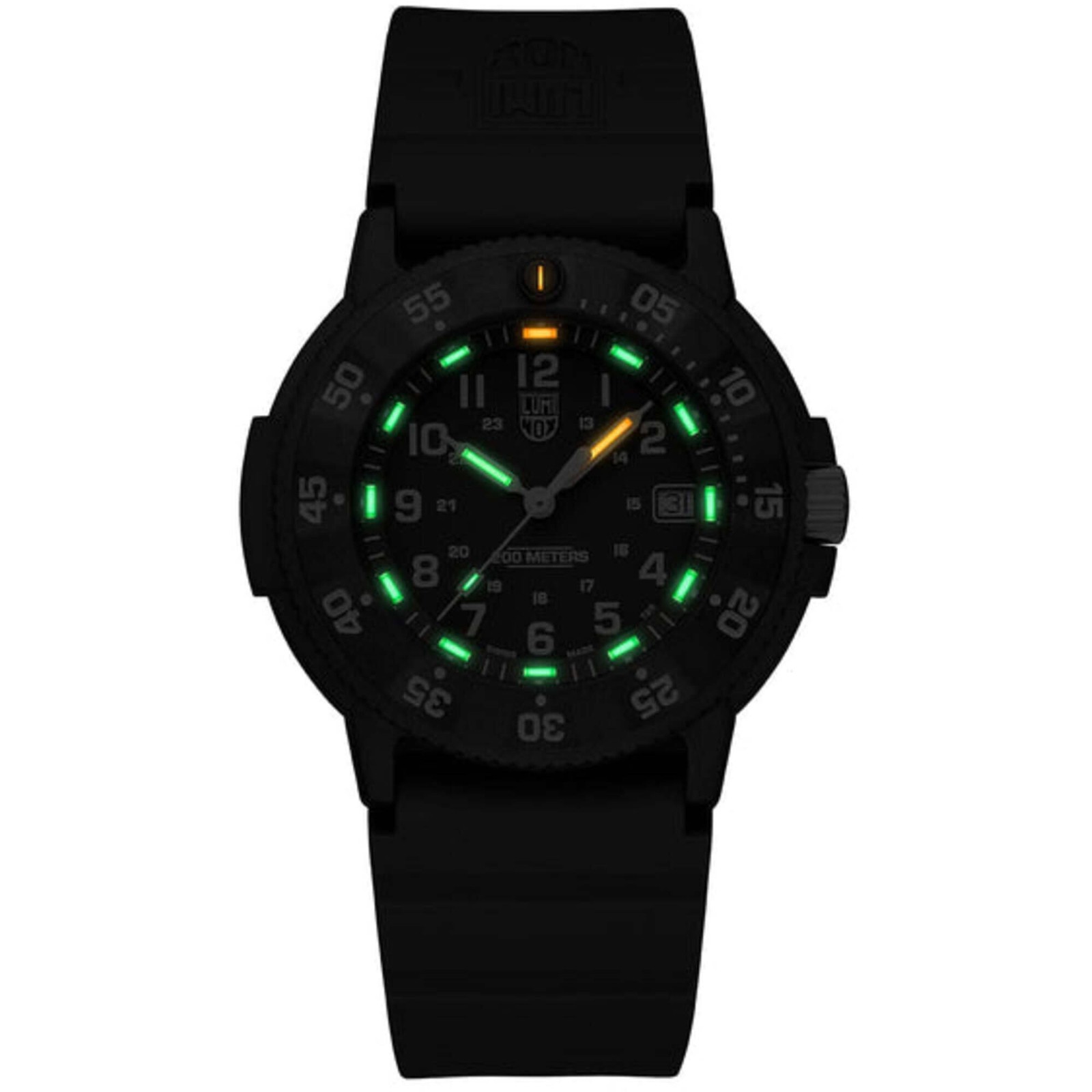 Luminox Men’s Watch Navy SEAL Quartz Green Dial Black Rubber Strap XS.CZ13.EVO