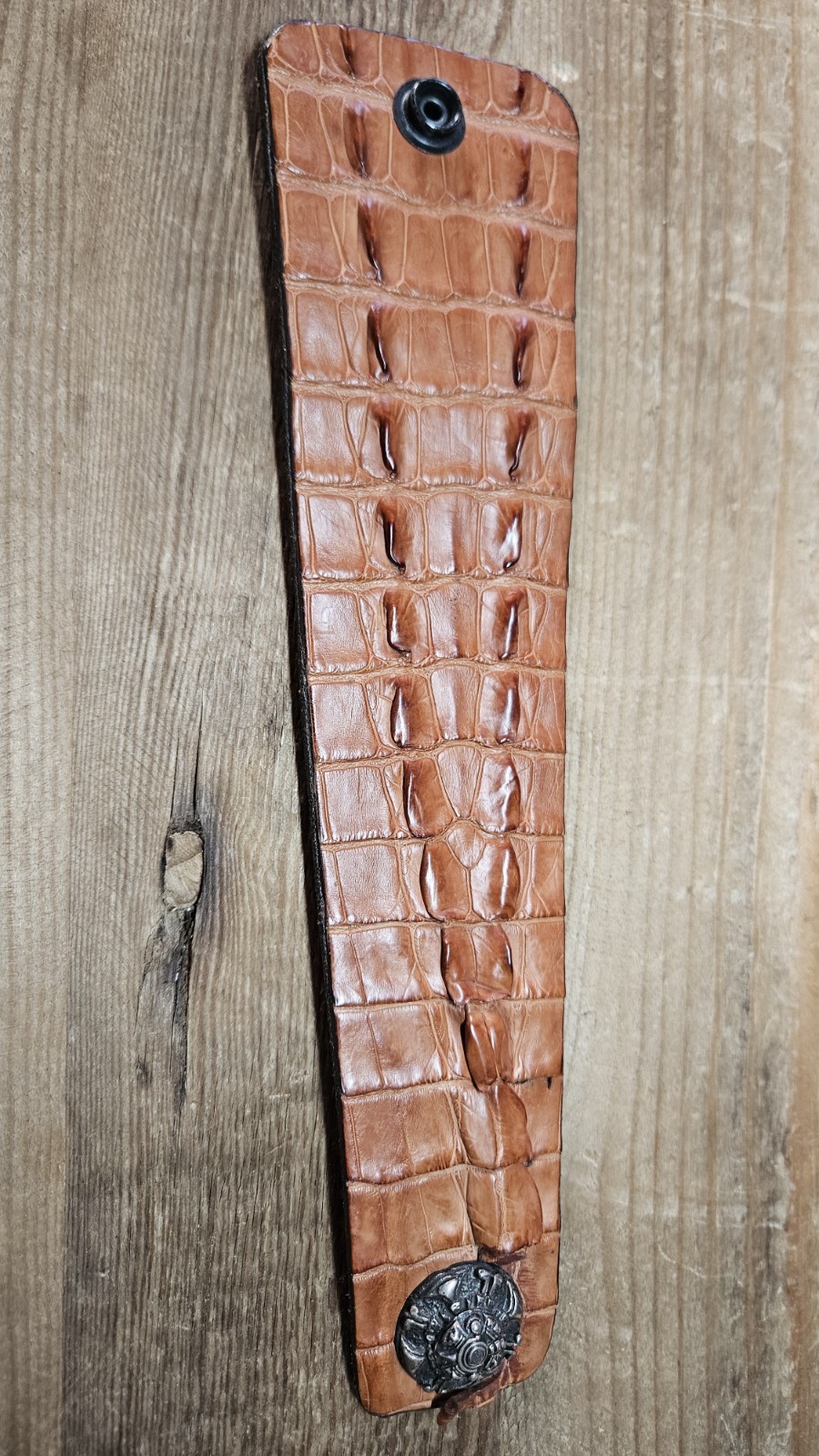 Hornback Alligator Hand Crafted W/ Sterling Silver Bracelet $109