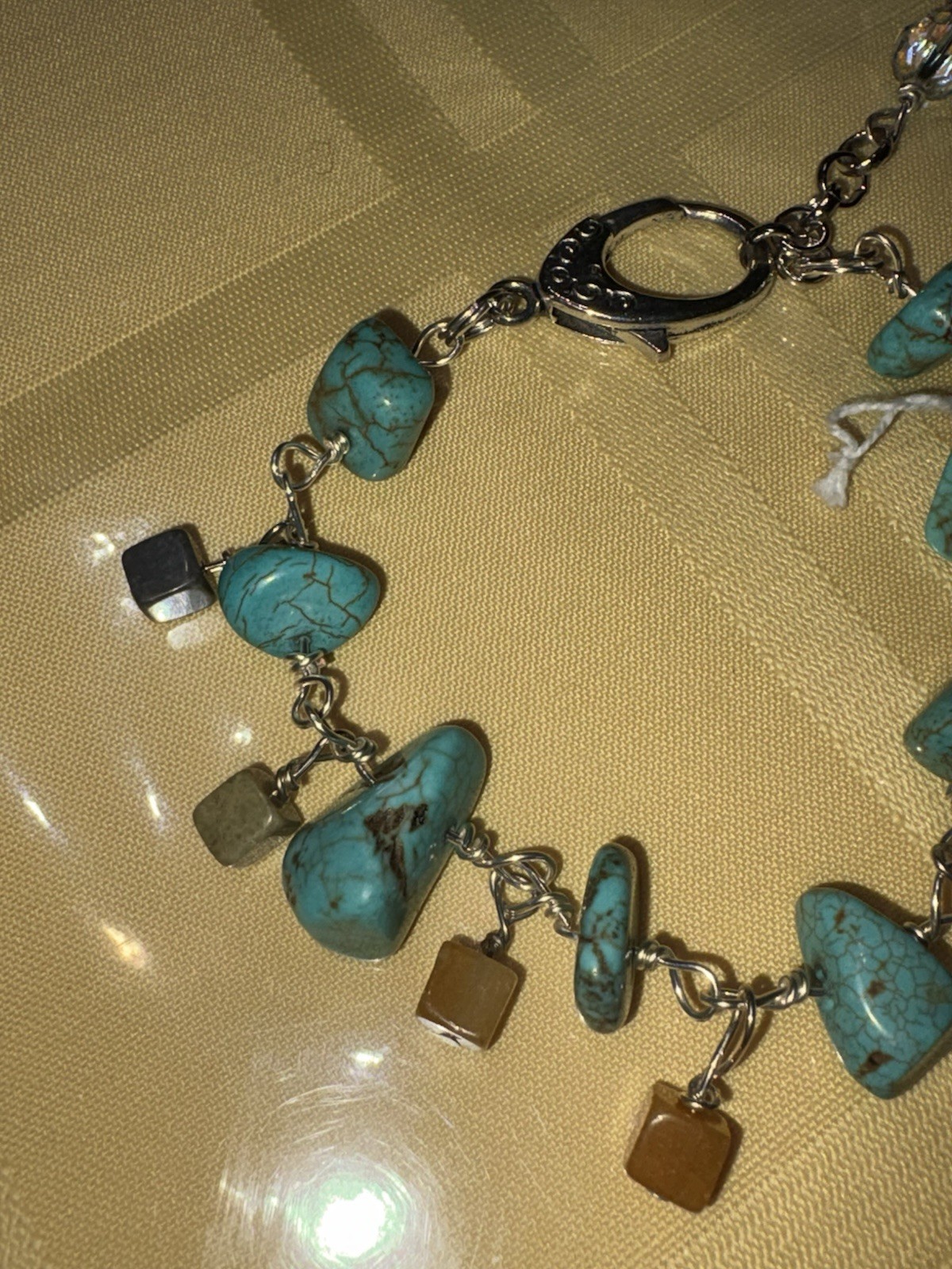 7-9” adjustable Tessa’s Treasures LLC turquoise wire wrapped bracelet