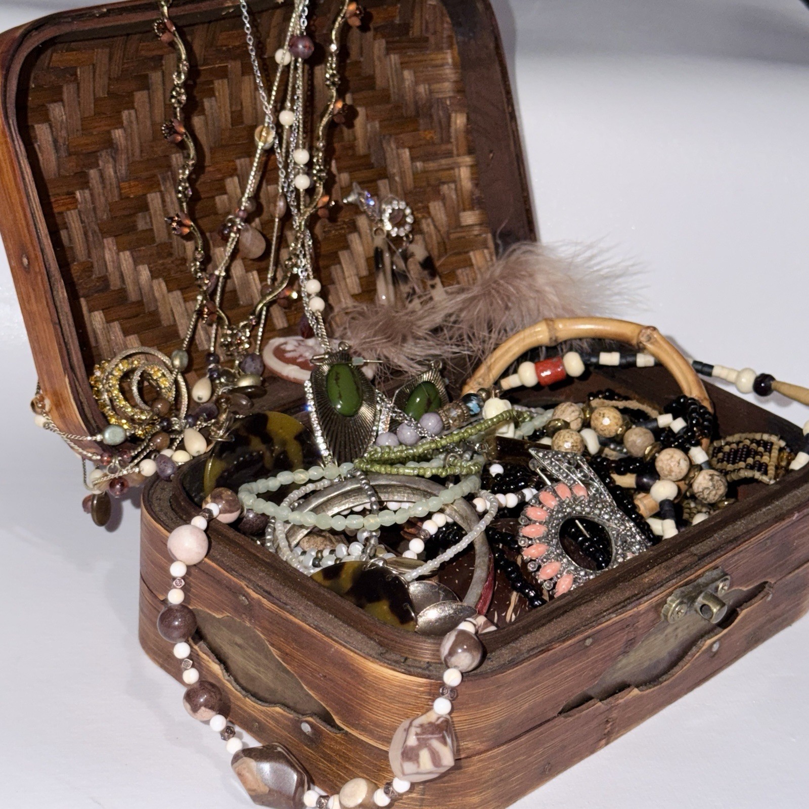 Nature Inspired Jewelry Lot 30 pc All Wearable Woven Box Included