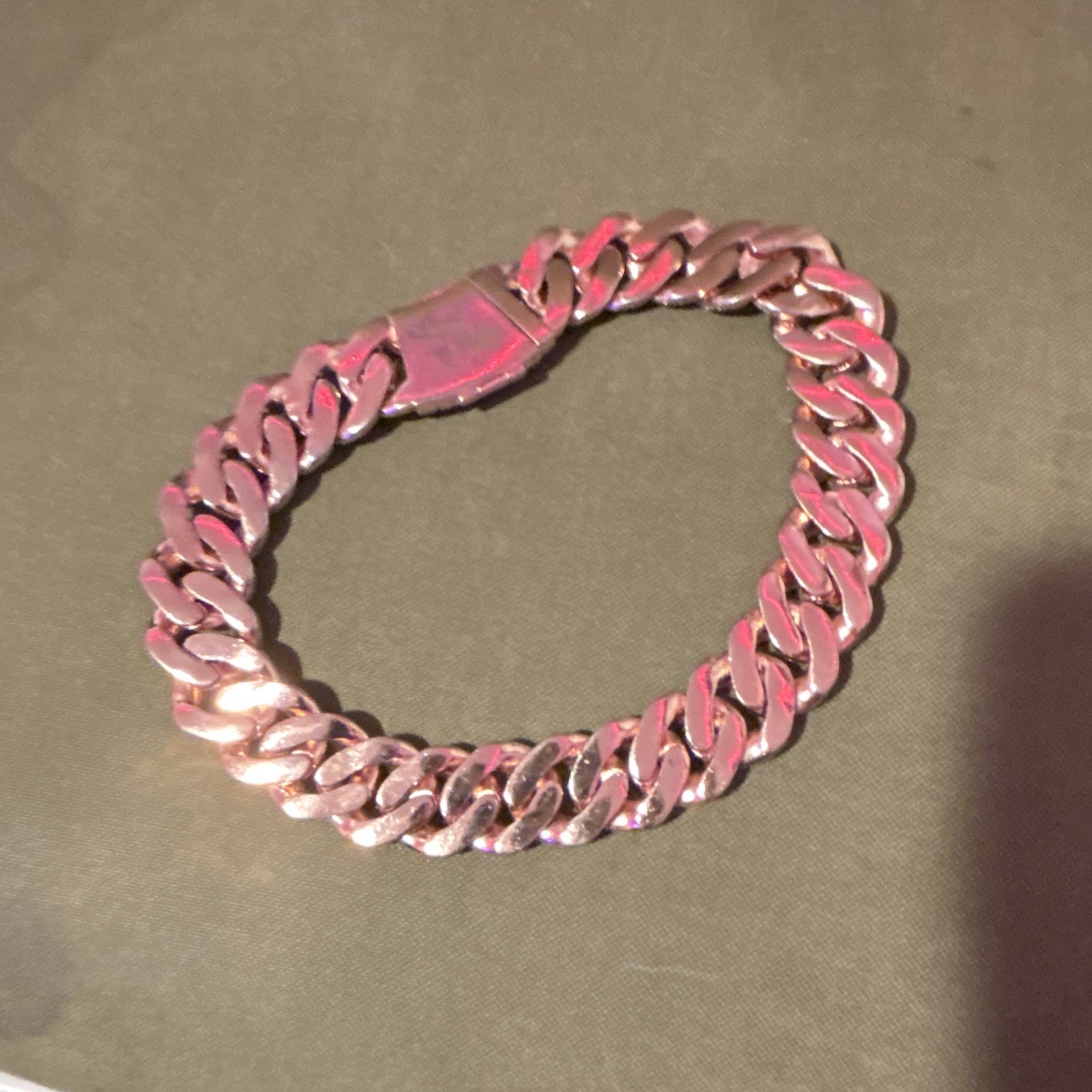 Cuban Link Chain Bracelet Silver Tone Chain Style with Box Clasp Closure