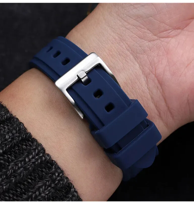 Silicone Watch Strap For Oris Aquis 7790 7654 7730 7740 Pin Buckle 24×11 24x12mm