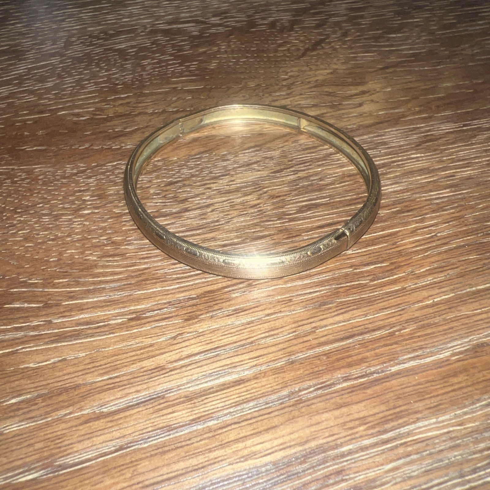 L.M.F.G. CO CUFF BANGLE 12K GOLD FILLED 2″ X 1 7/8″ FITS 5 3/4″ WRIST – OFC-Q