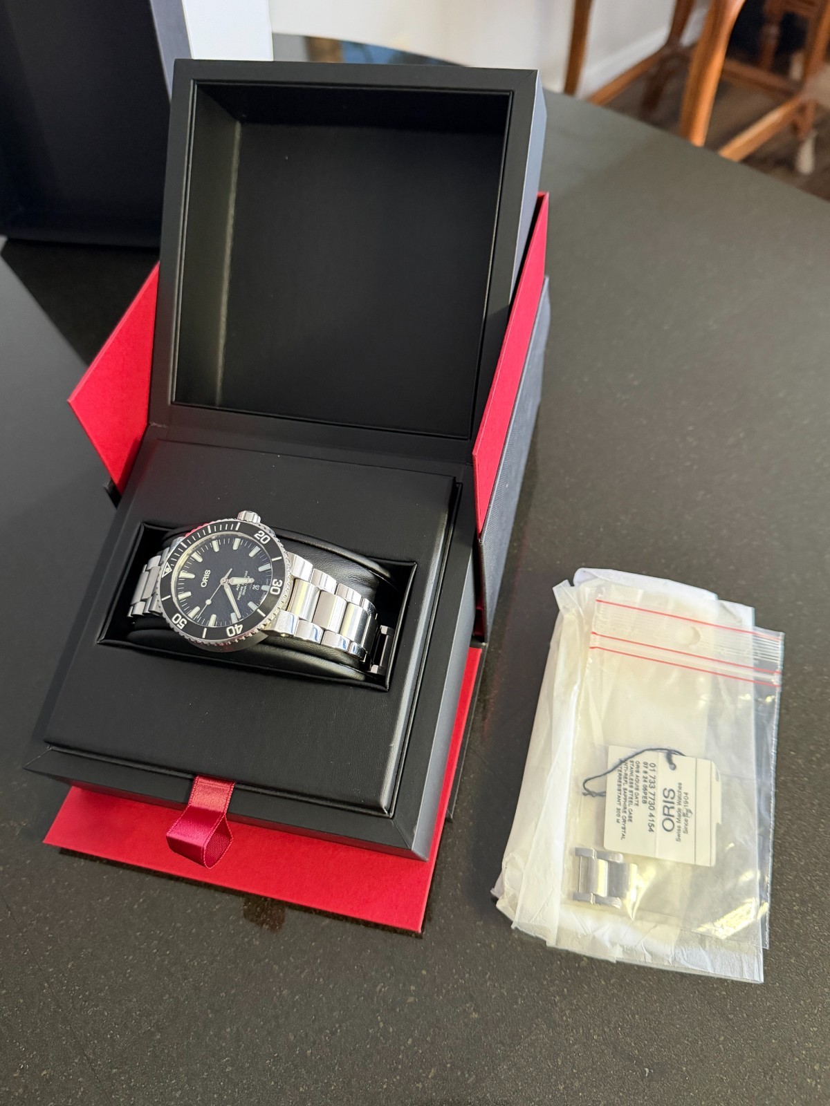 Oris Aquis Date 43.5mm 0R733-7730-4154MB Black Dial Auto Mens Watch in BOX