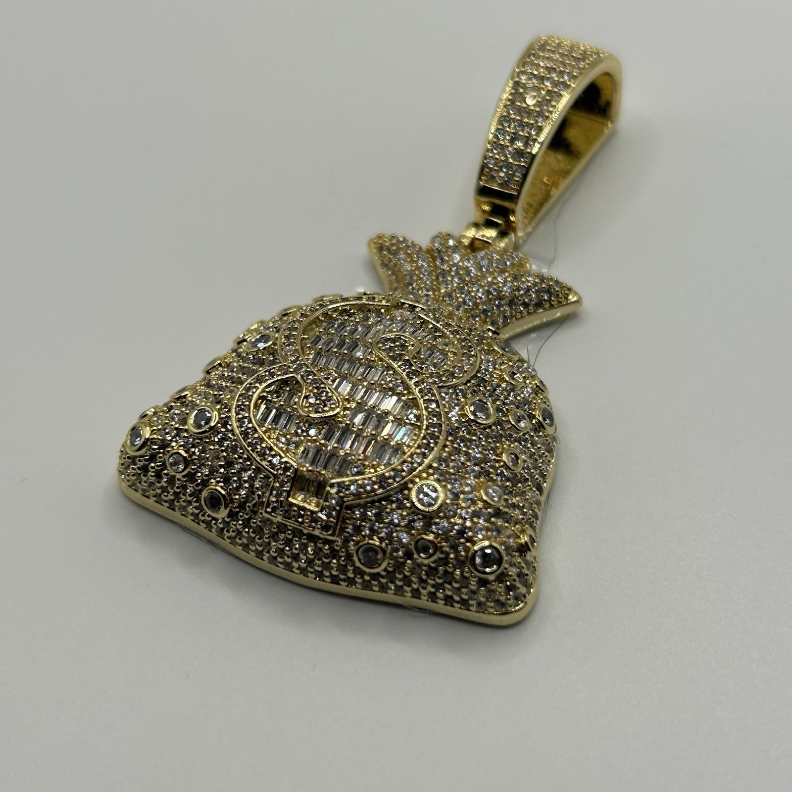 Moissanite Gold Money Bag Pendant Mens Iced Out VVS1 Crazy Shine Waterproof