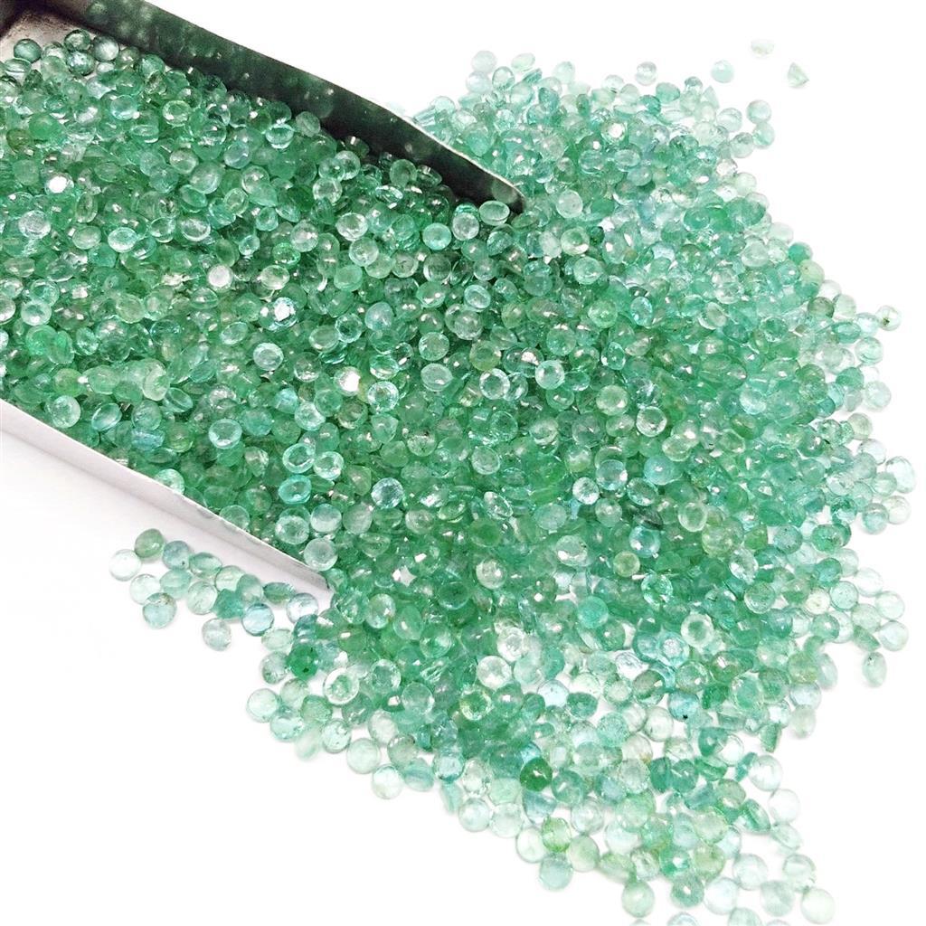 Wholesale Lot 1.5mm to 3mm Round Facet Zambian Emerald Loose Calibrated Gemstone
