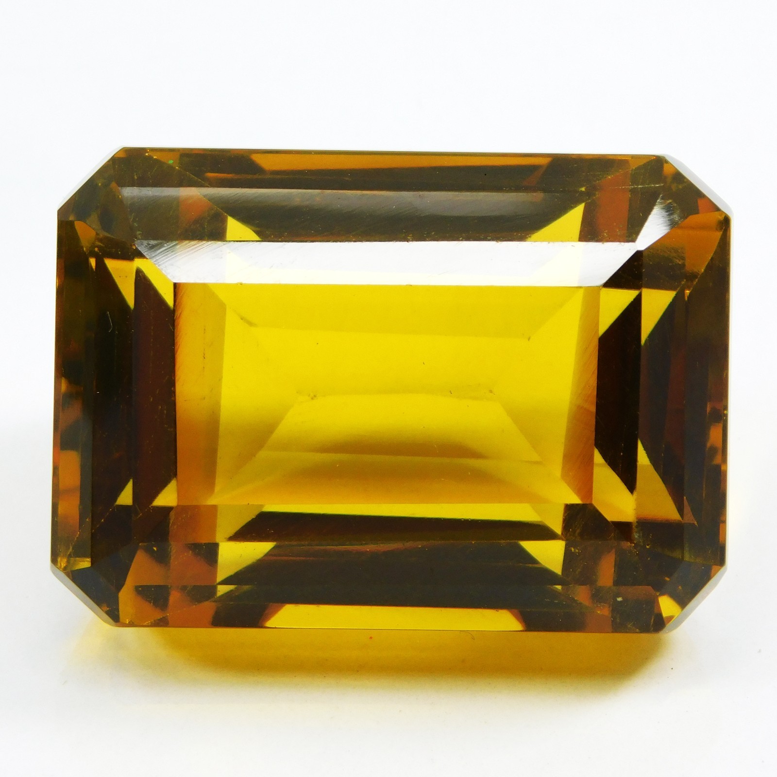 Certified 190.00 Cts Natural Mogok Painite Orange Yellow Emerald Shape Gemstone