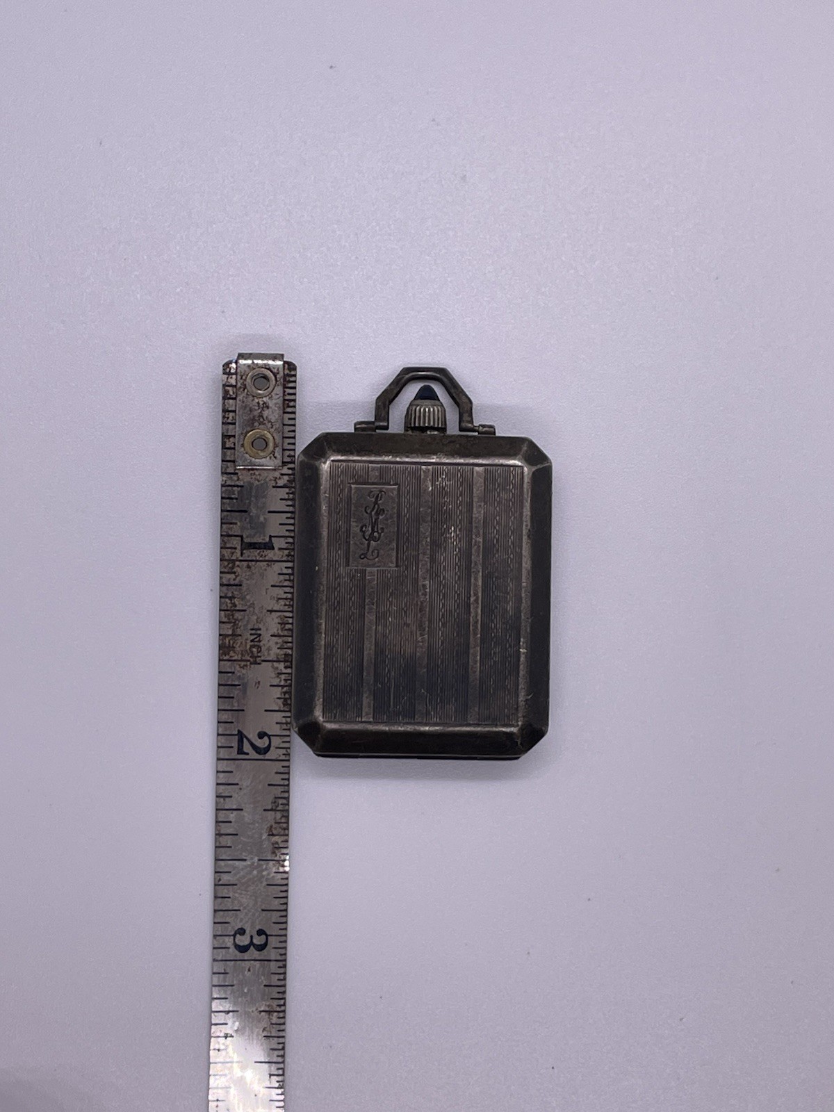 Rare Sterling Silver Art Deco Folding Travel Clock Fob Case Only!
