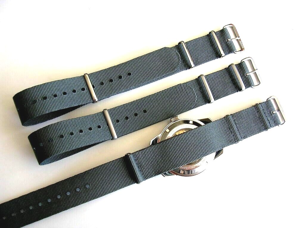 NATO G10 ® British Admiralty Grey prem Nylon watch band RAF strap Bond IW SUISSE
