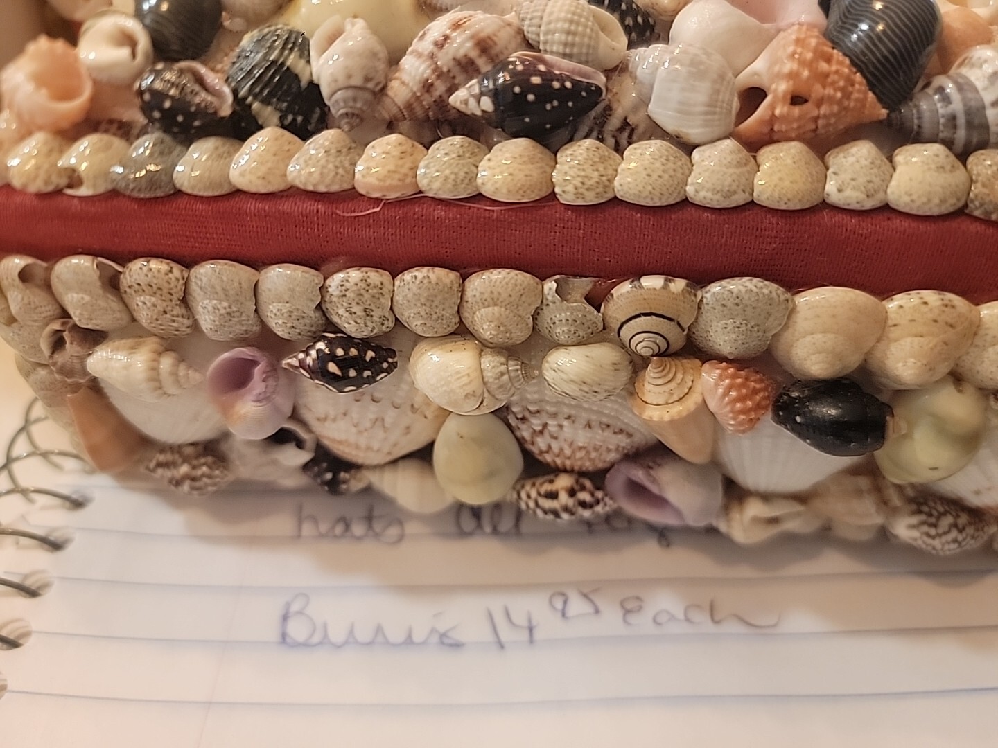 Retro Seashell Jewelry Box Fully Lined 7″X6″X2.5″ Beautiful Condition