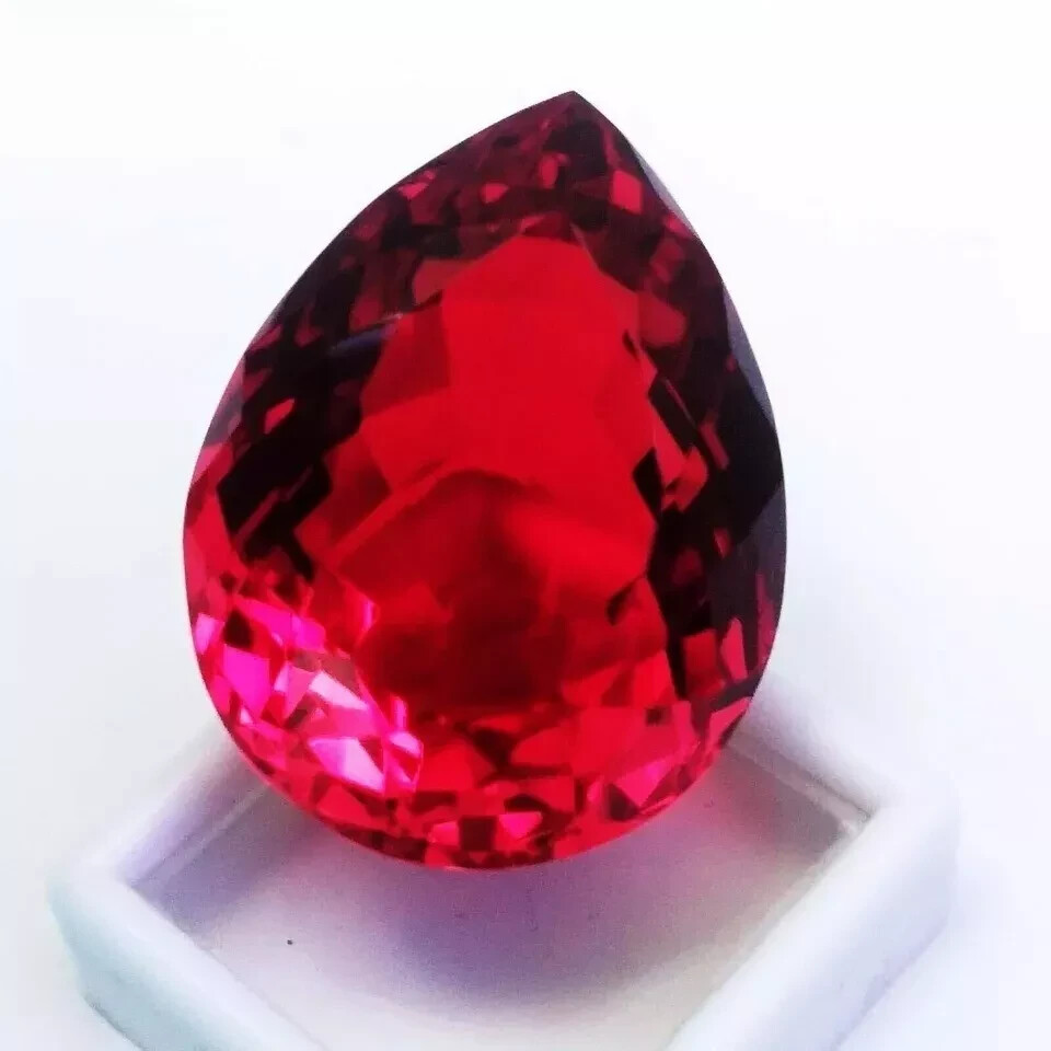 120 Ct Brazil Rare Pink-Red Topaz Natural Certified Pear Cut Loose Gemstone KKJ