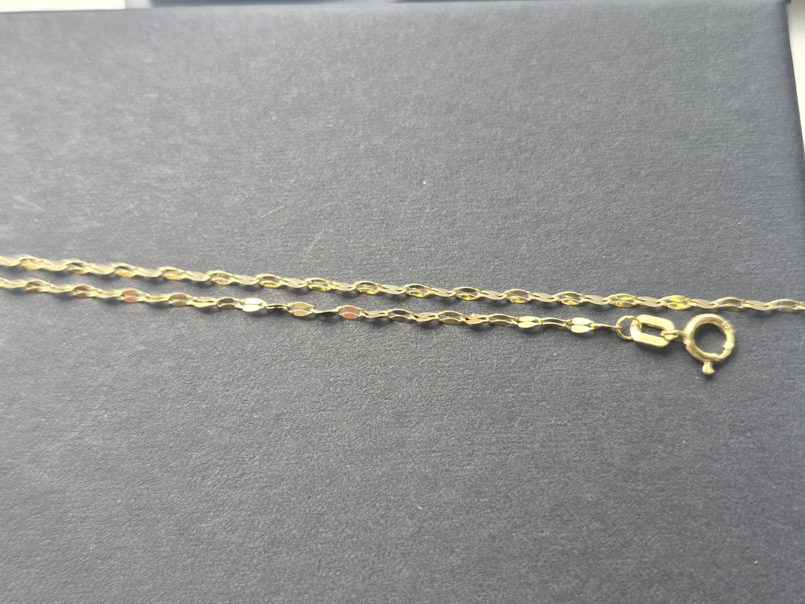 10k Solid Gold Mirror Anklet 10in