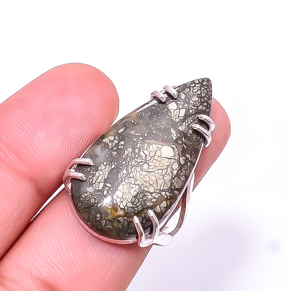 Marcasite Solitaire 925 Sterling Silver Ring s.8 R22, Christmas Gift