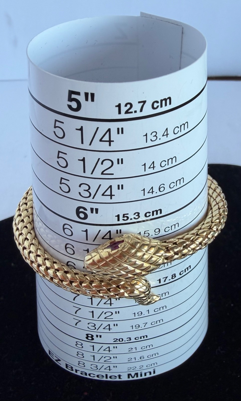 14K Snake Bypass Bangle Bracelet with Ruby Eyes – Made in Italy